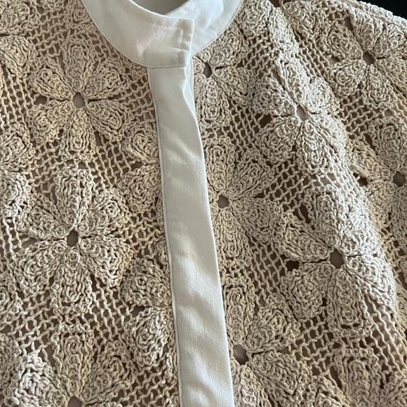 Tuckernuck crochet top with white trim - Picture 2 of 4